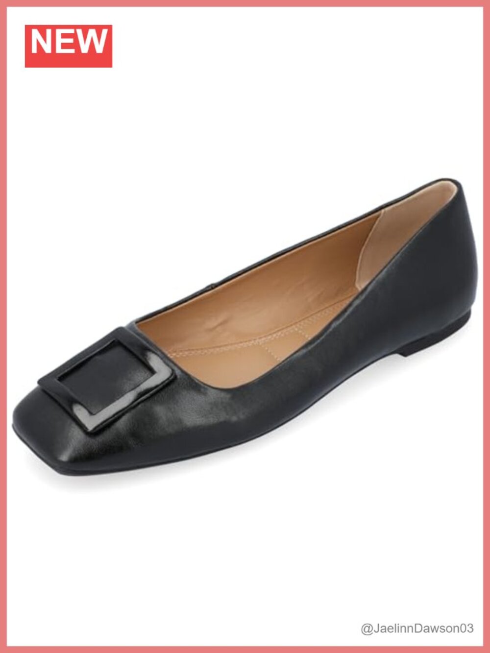 Vegan Leather Square Toe Slip-On Flats with Comfort Foam